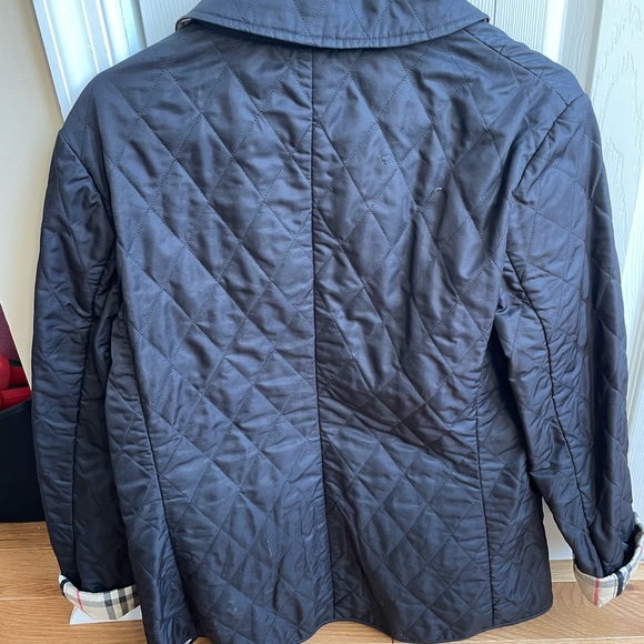 Burberry Black Quilted Coat Size Medium - Picture 5 of 9